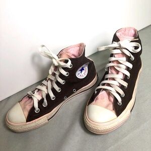 Converse Chuck Taylor All Star High Chocolate Brown Pink Tongue